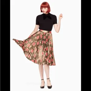 ⭕️ PRICE FIRM Kate Spade Skirt the Rules Pleated Hazy Rose Metallic Skirt Size 2