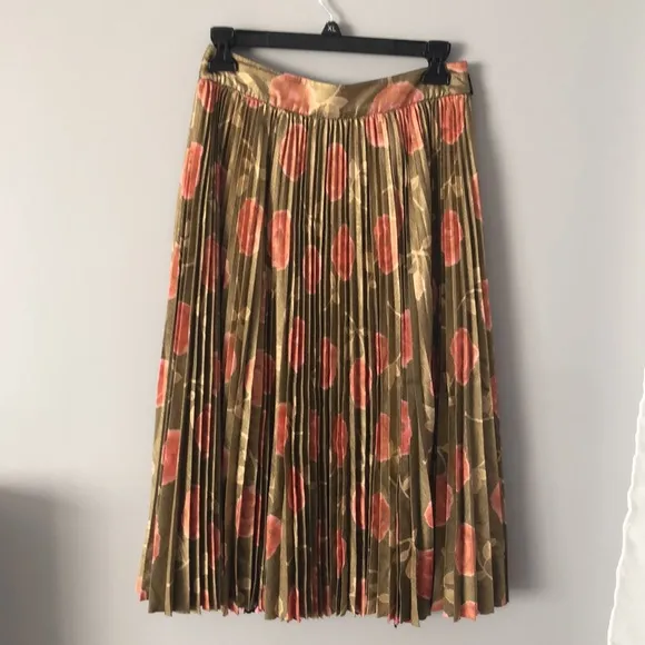 ⭕️ PRICE FIRM Kate Spade Skirt the Rules Pleated Hazy Rose Metallic Skirt Size 2