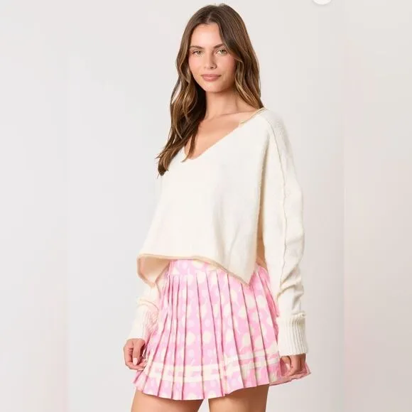 055. PINK PICKLEBALL PRINT SKIRT WITH SHORTS