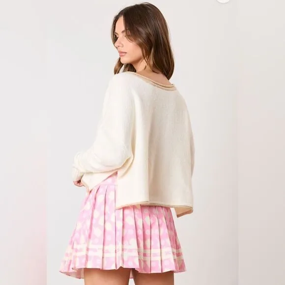 055. PINK PICKLEBALL PRINT SKIRT WITH SHORTS