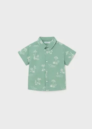 1112 - Baby Short Sleeve Button Down - Palms