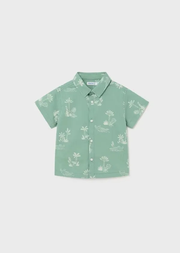 1112 - Baby Short Sleeve Button Down - Palms