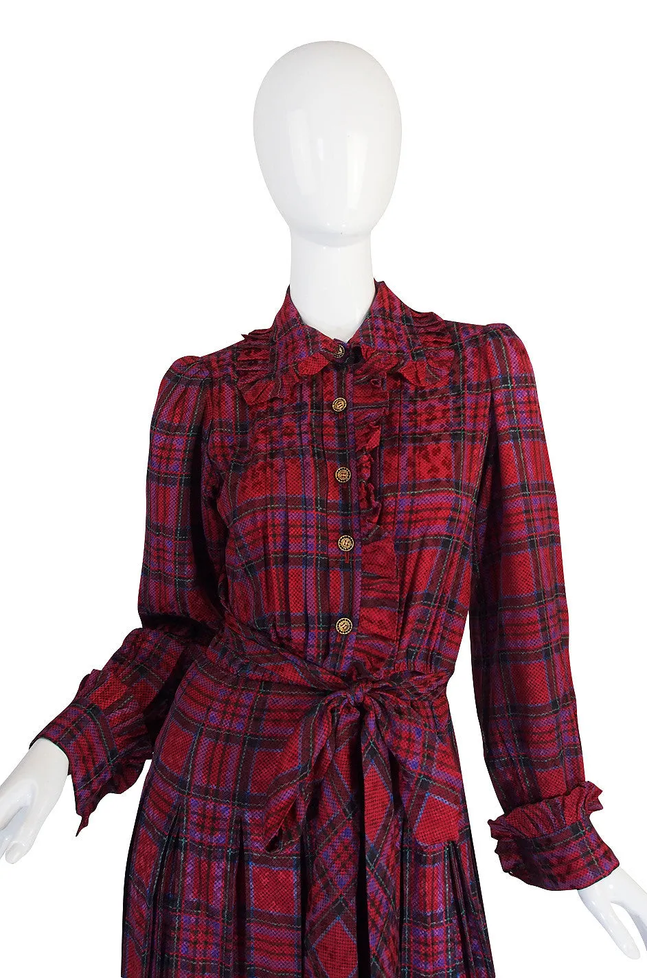 1979 Haute Couture Yves Saint Laurent Silk Dress
