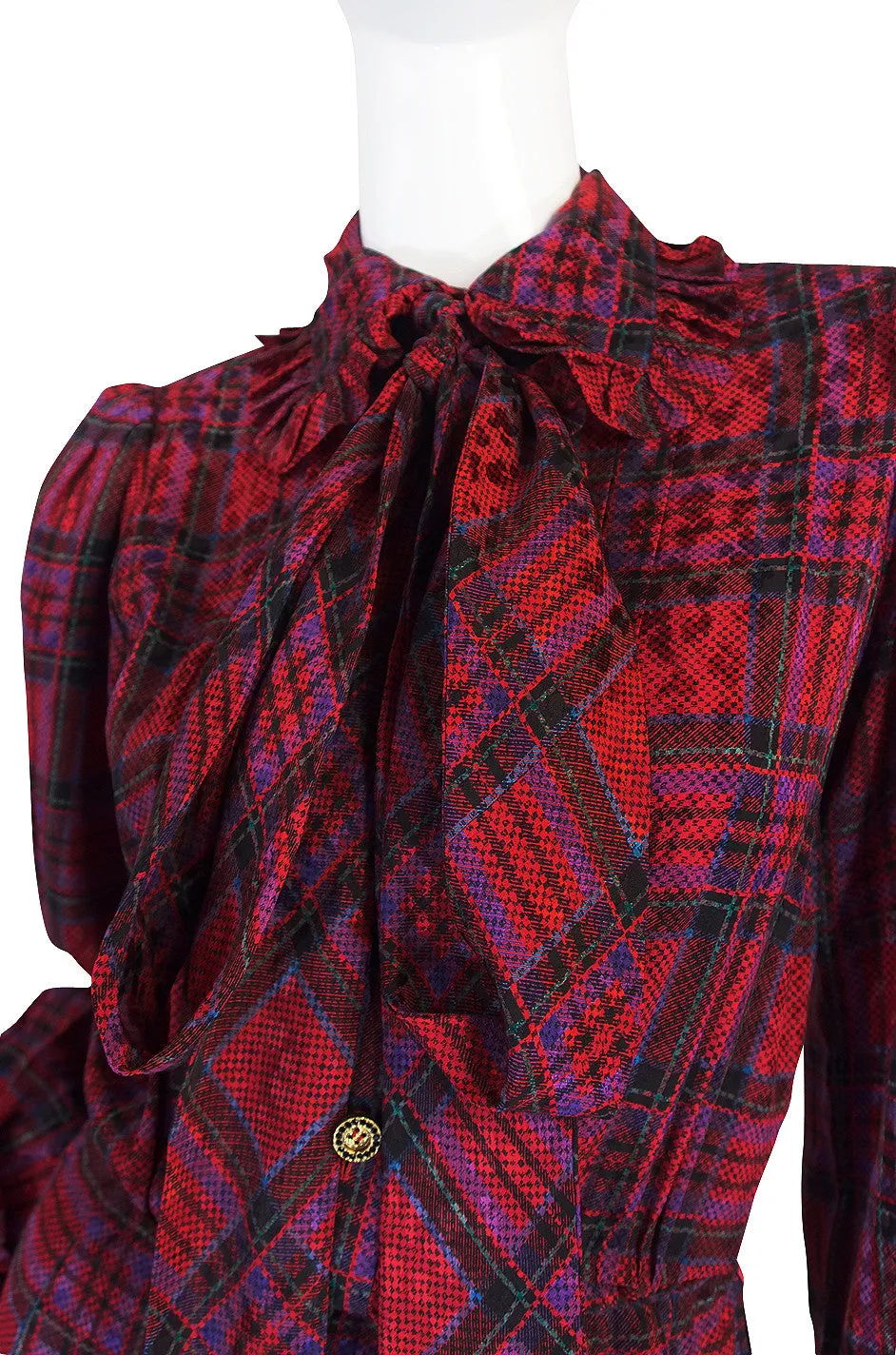 1979 Haute Couture Yves Saint Laurent Silk Dress