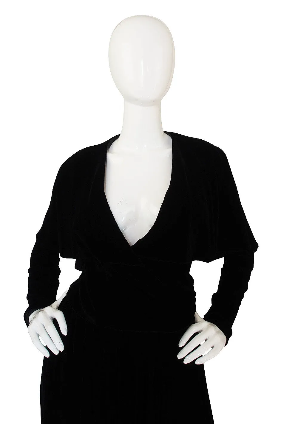 1990s Calvin Klein Velvet Wrap Top & Skirt
