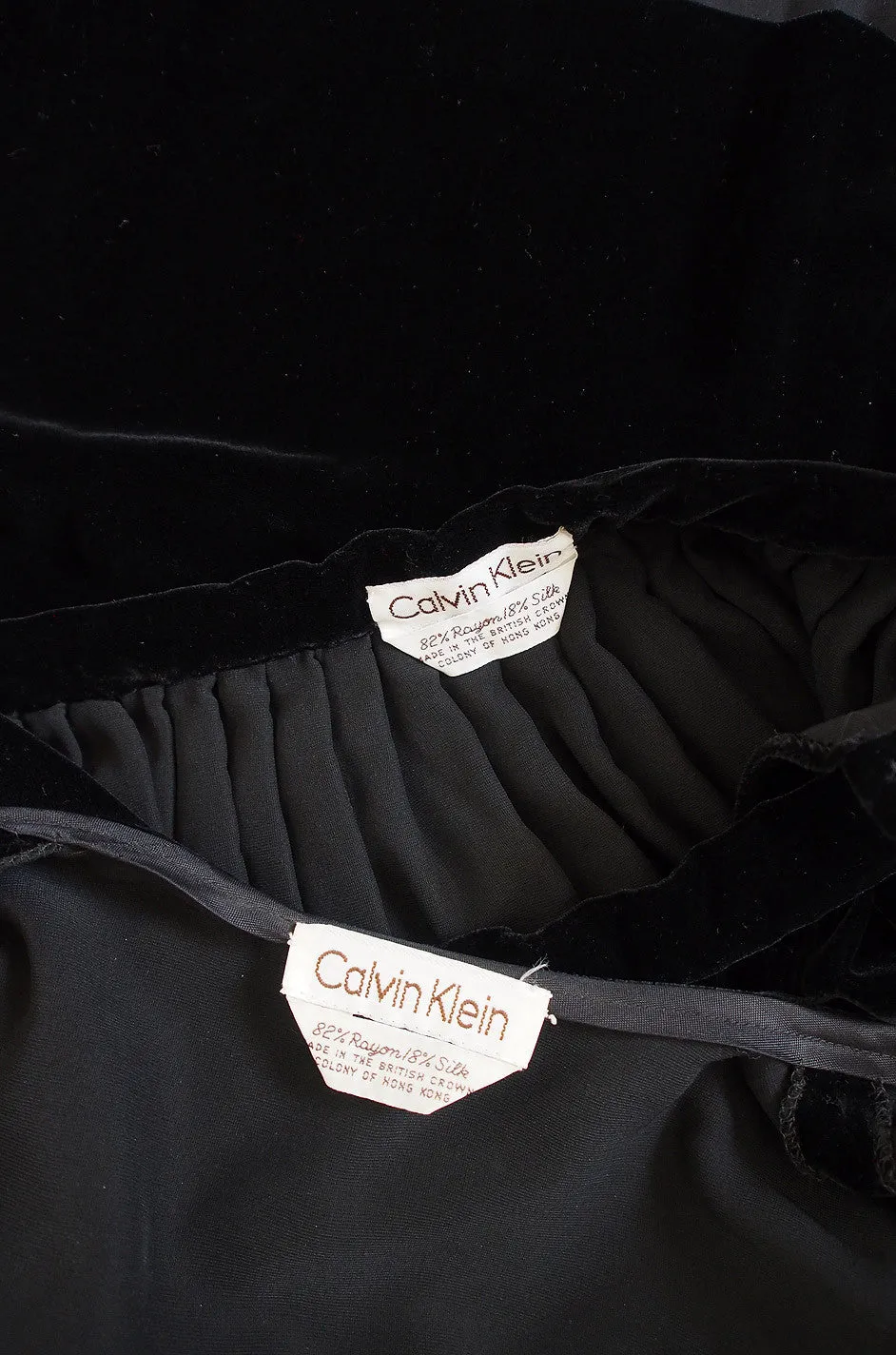 1990s Calvin Klein Velvet Wrap Top & Skirt