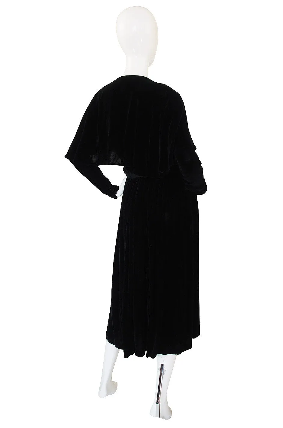 1990s Calvin Klein Velvet Wrap Top & Skirt