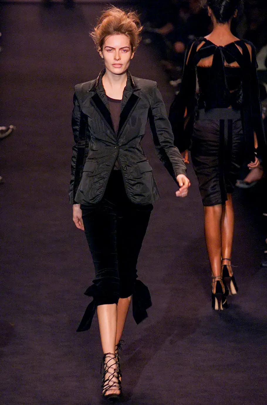 2002 F/W Velvet Bow Tie Pants