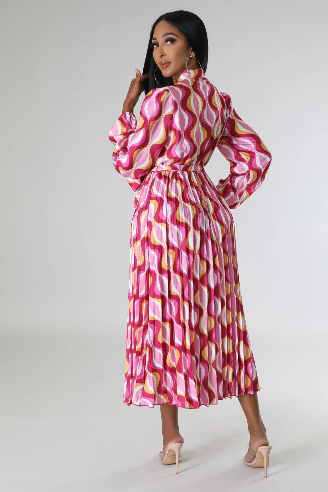 26879P - PLEATED SKIRT WAIST TIE DRESS (4PCS)