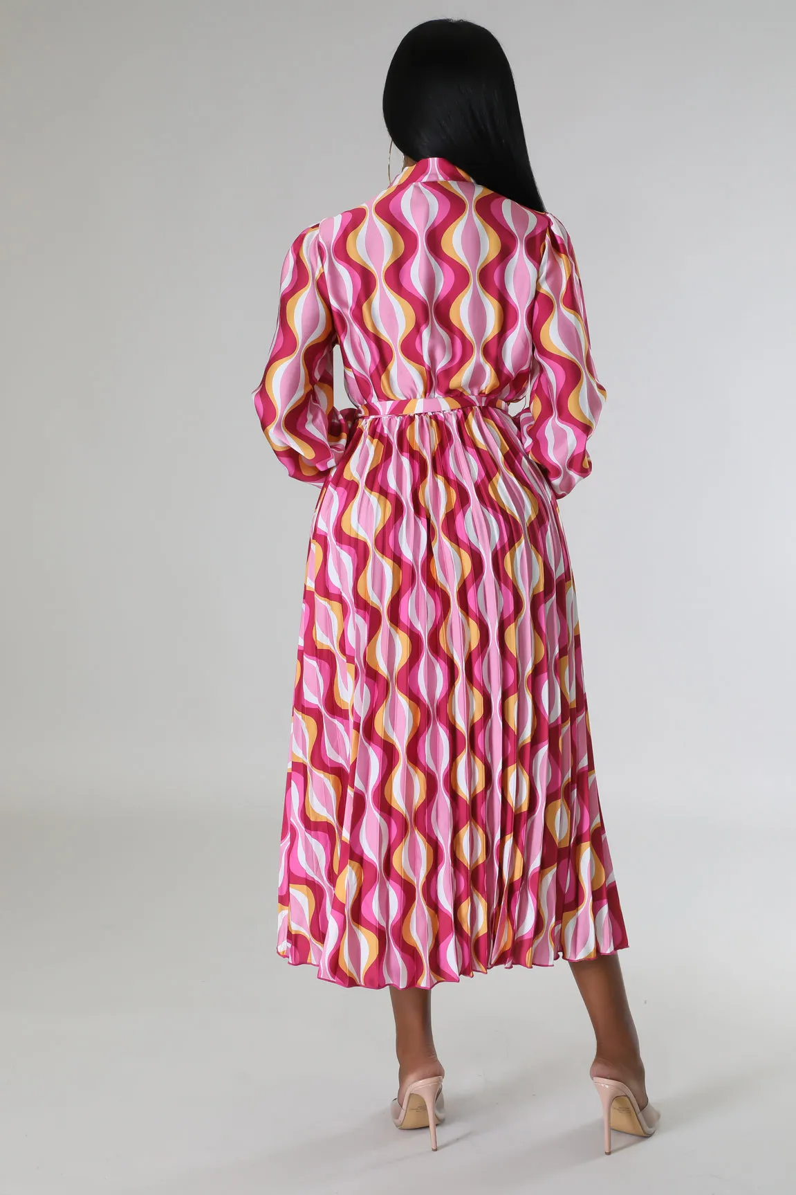26879P - PLEATED SKIRT WAIST TIE DRESS (4PCS)