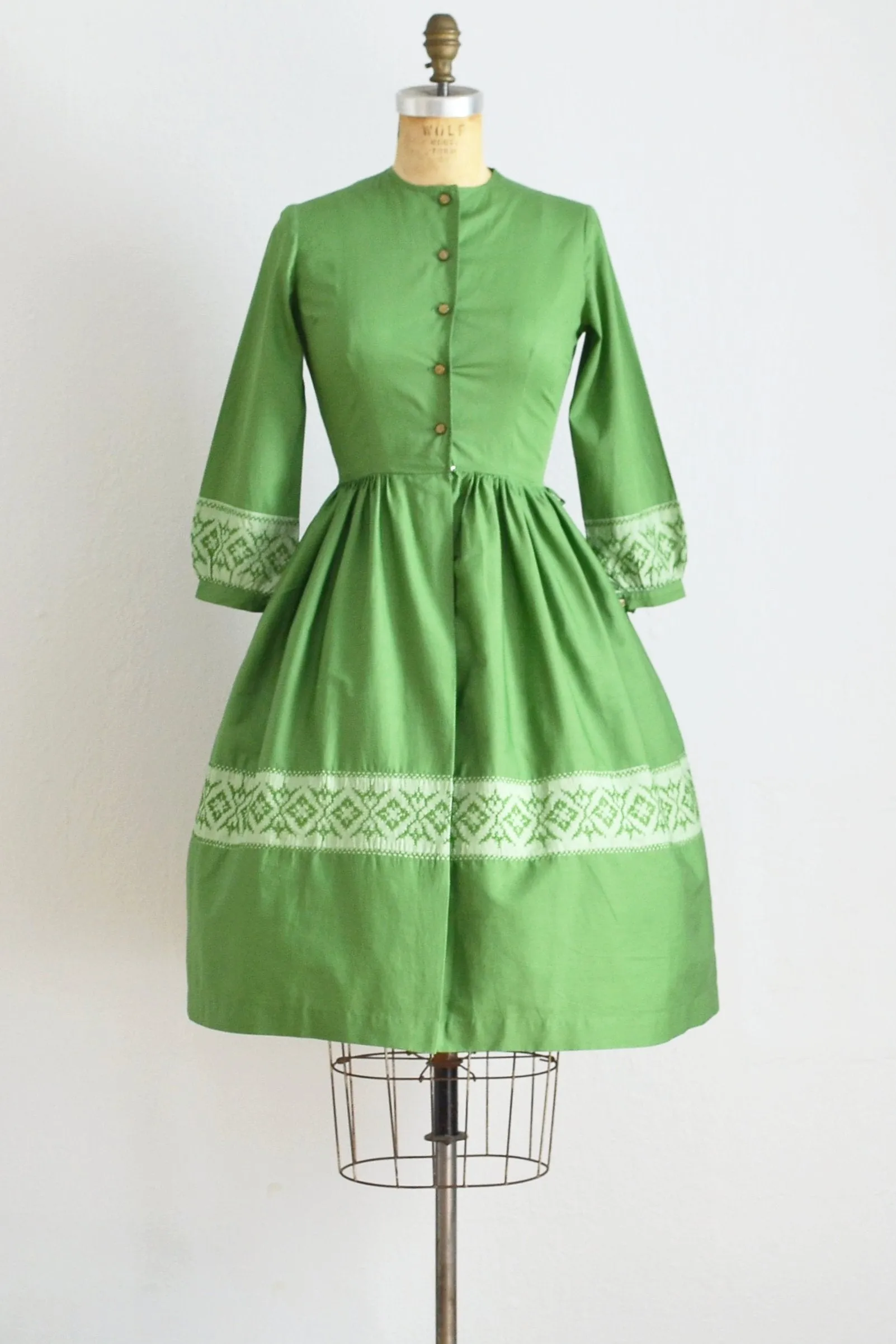 50s Green Dress / XS