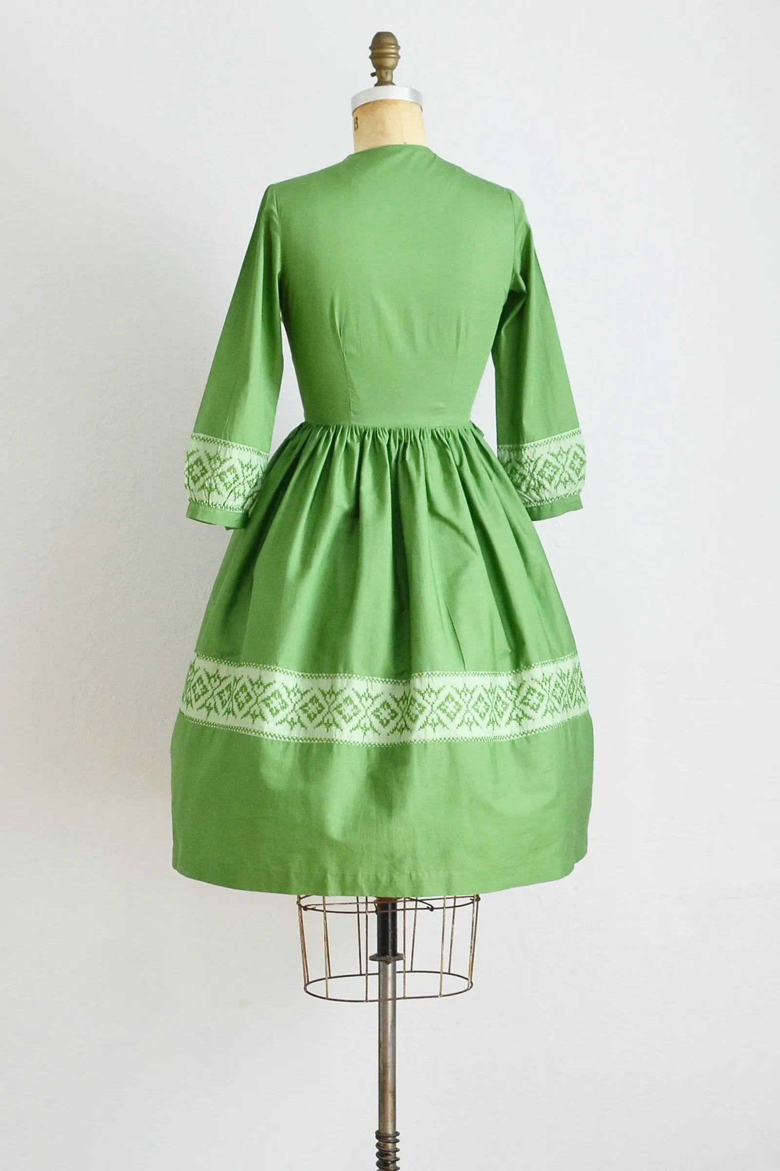 50s Green Dress / XS