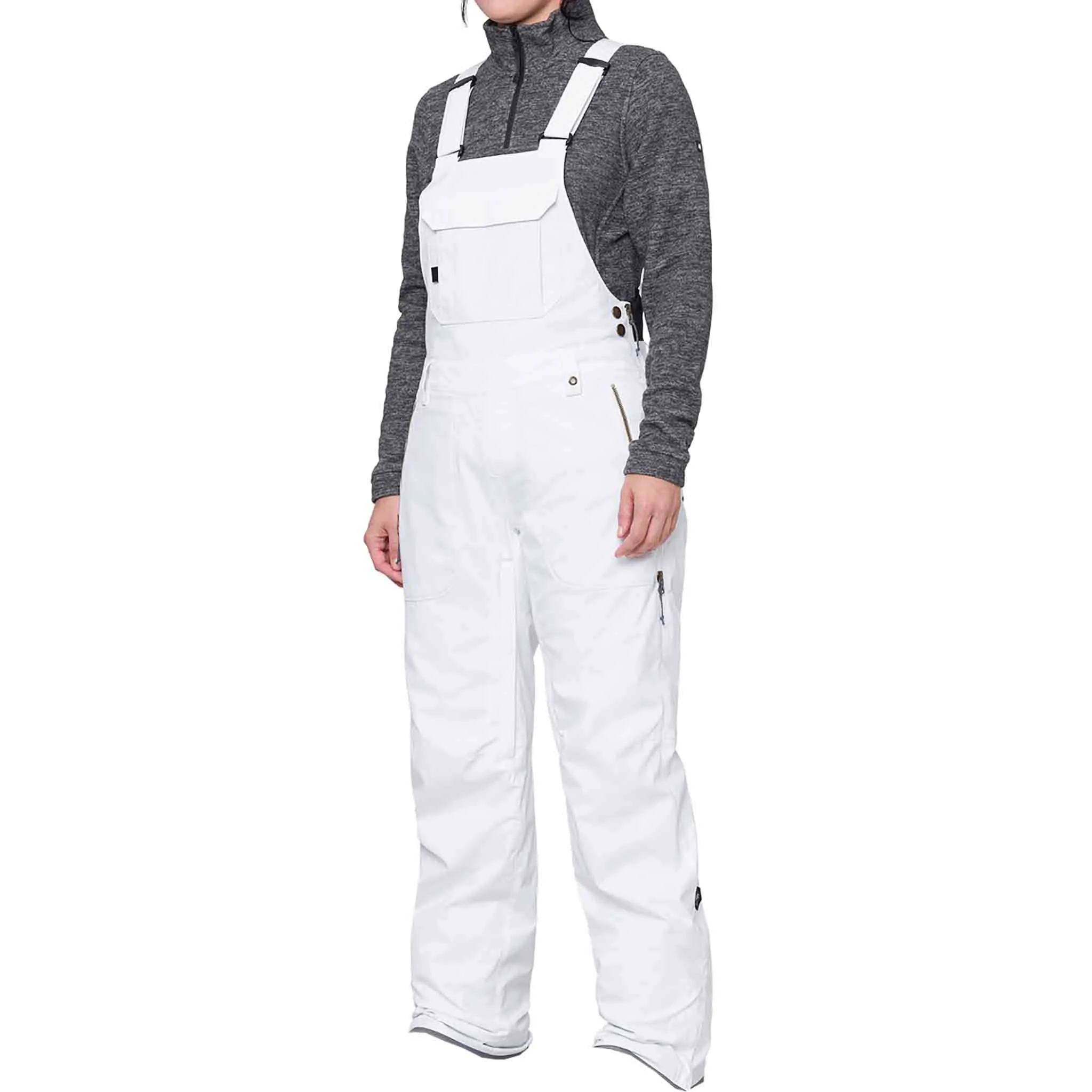 686 Womens Black Magic insulated Bib White Geo Jacquard