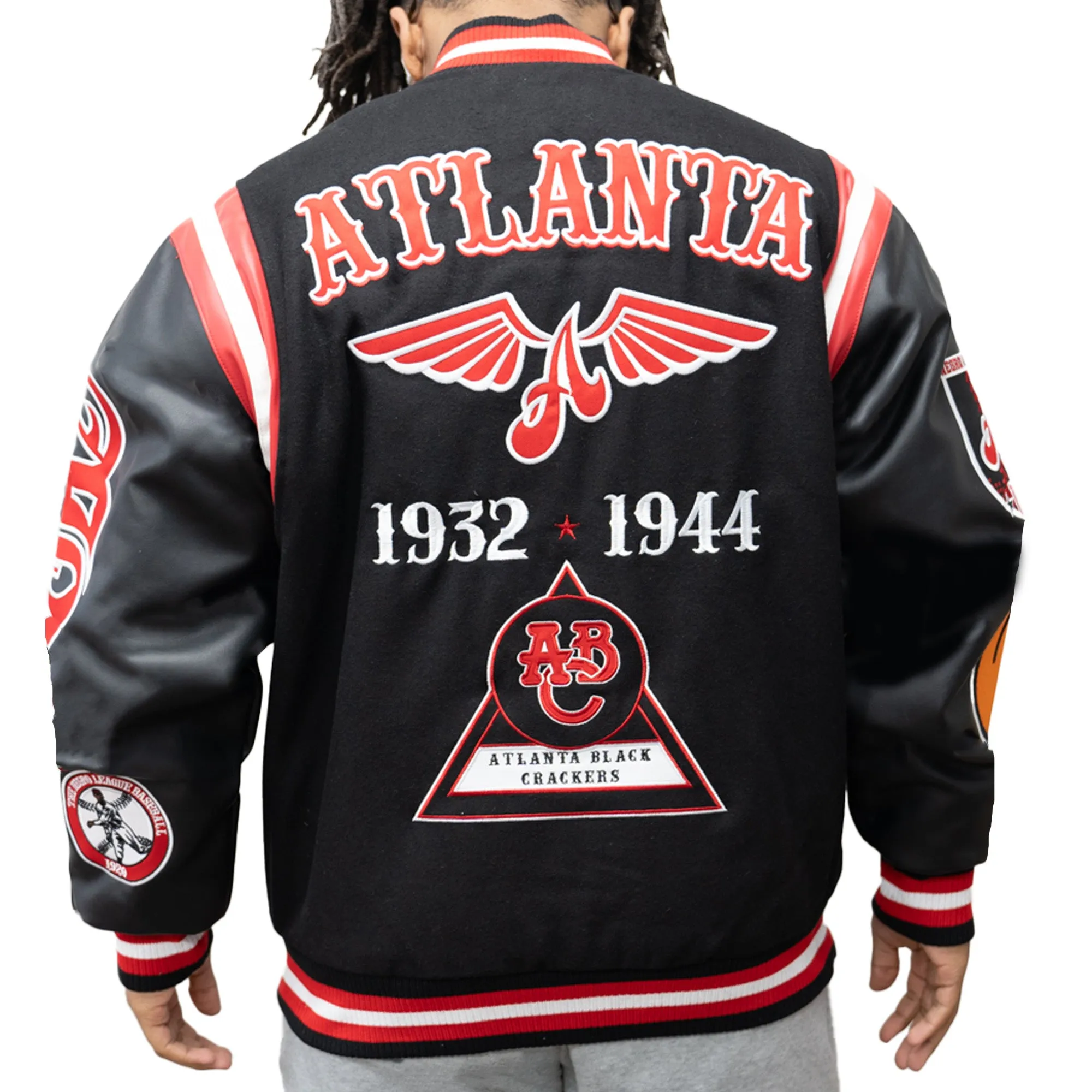 A.B.C BLACK  VARSITY JACKET (BLACK)