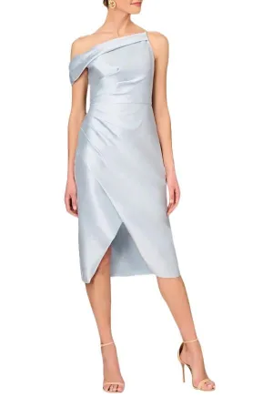 Aidan Mattox MD1E208036 One Shoulder Asymmetrical Pleated Side Zipper