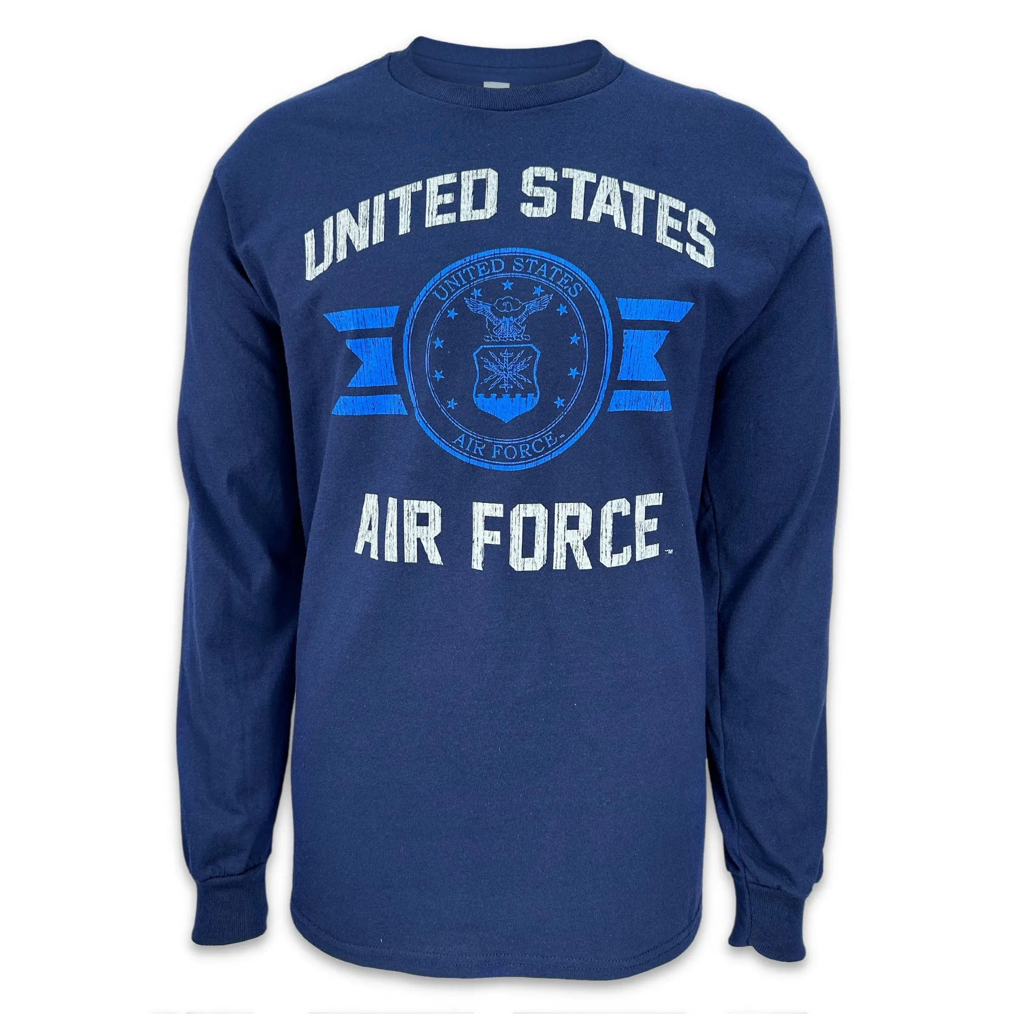 Air Force Vintage Basic Seal Long Sleeve T-Shirt (Navy)