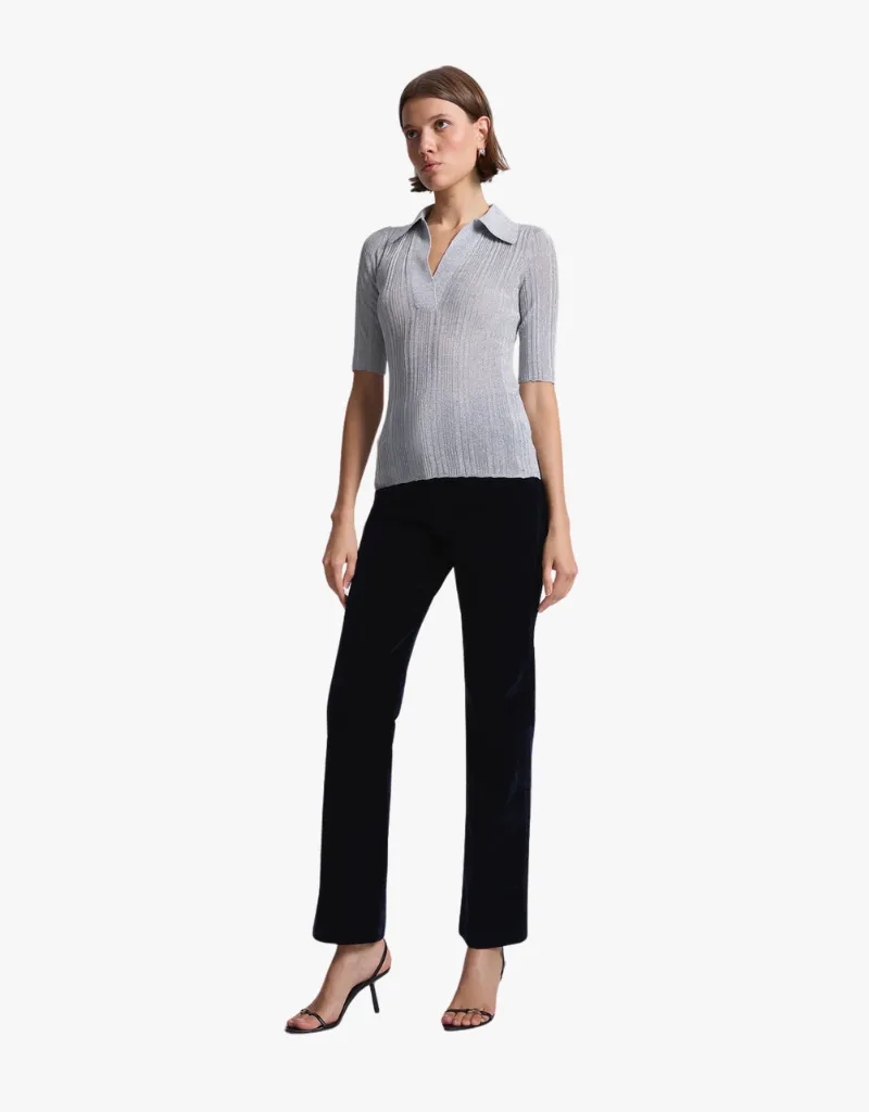 A.L.C. Metallic Knit Top in Mercury