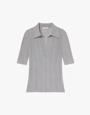 A.L.C. Metallic Knit Top in Mercury