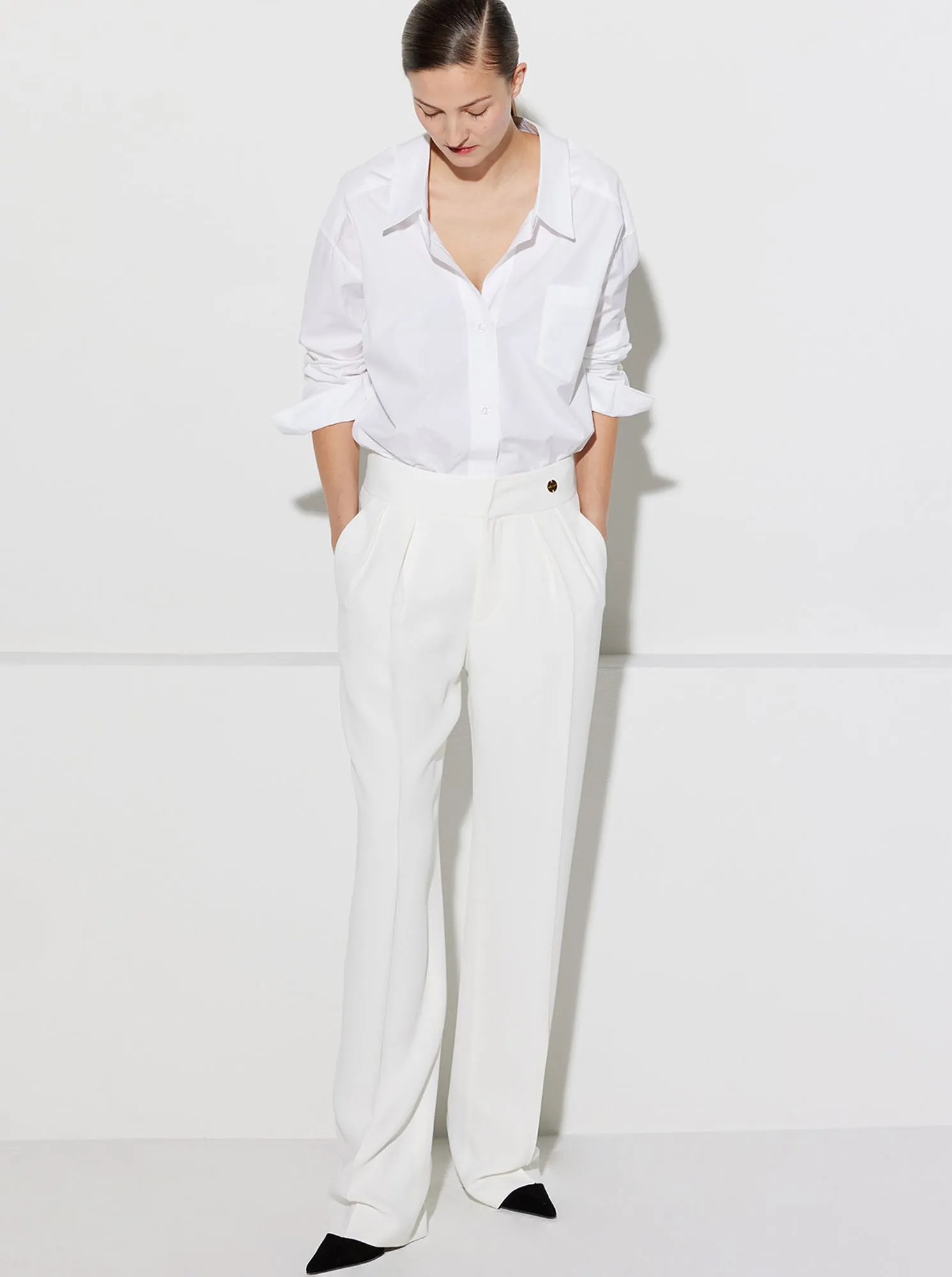 ALEX Pleated Pant Ivory