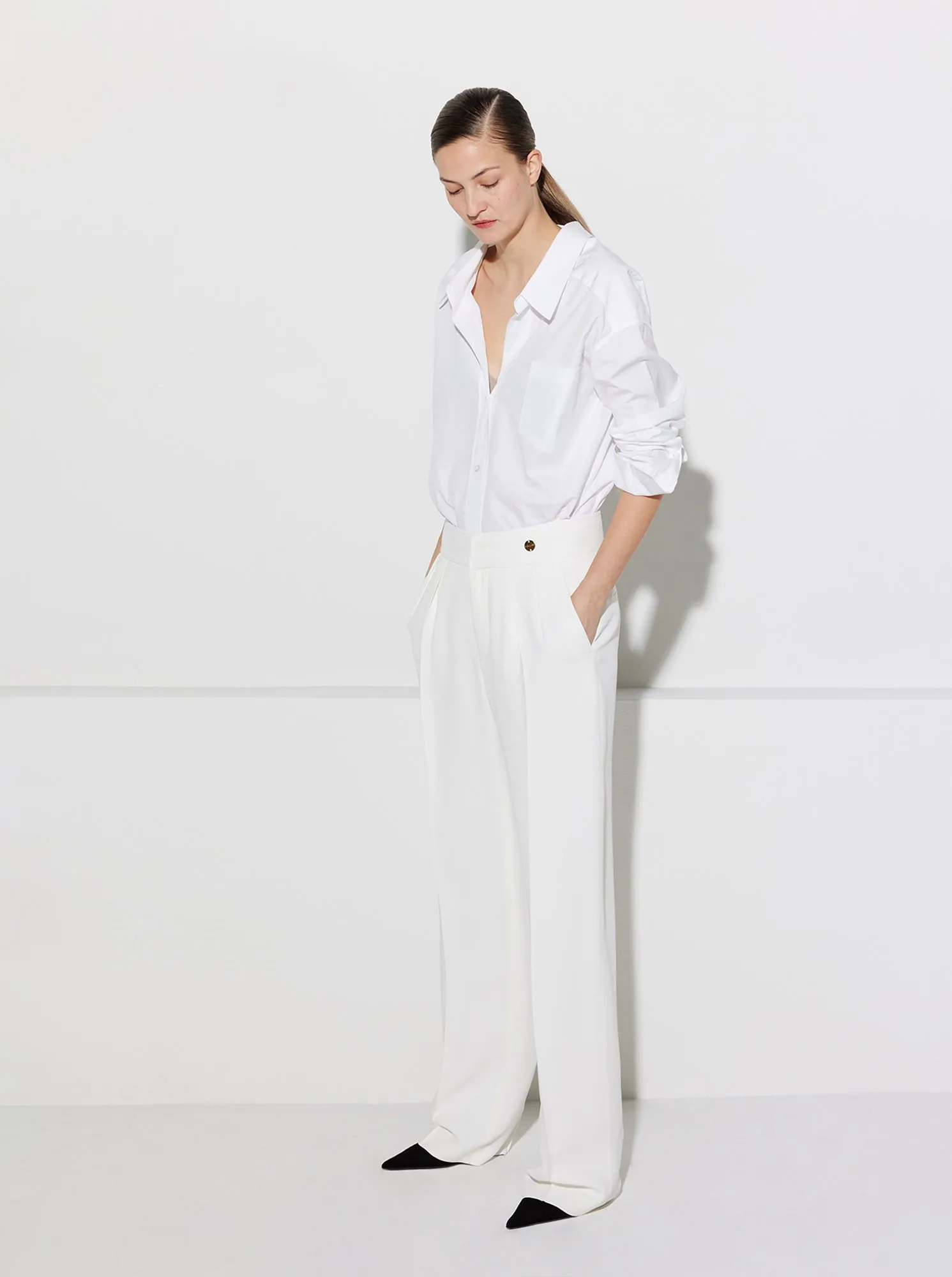 ALEX Pleated Pant Ivory