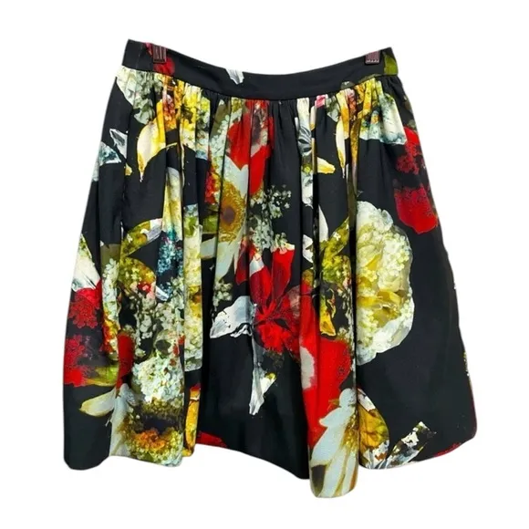 Alice   Olivia Pia Floral-Print Pleated Full Skirt Size 0