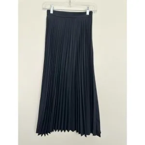 &amp; Other Stories Pleated Accordion Wool Blend Midi Skirt Navy Blue Classy Women 2