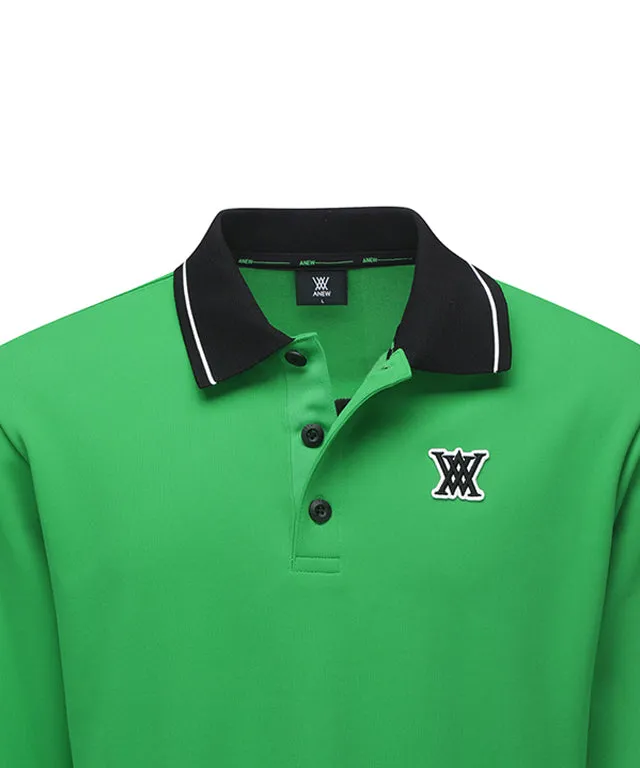 ANEW Golf: Men Back Big Logo Long T-Shirt - Green
