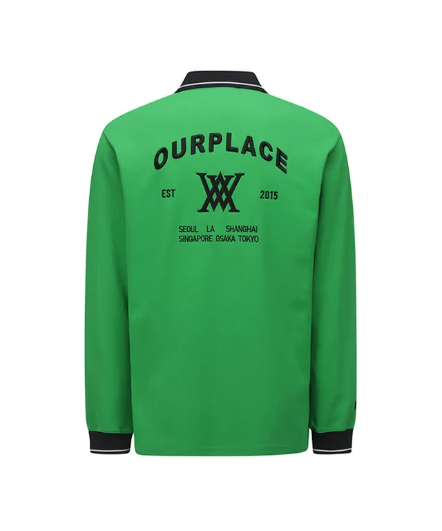 ANEW Golf: Men Back Big Logo Long T-Shirt - Green