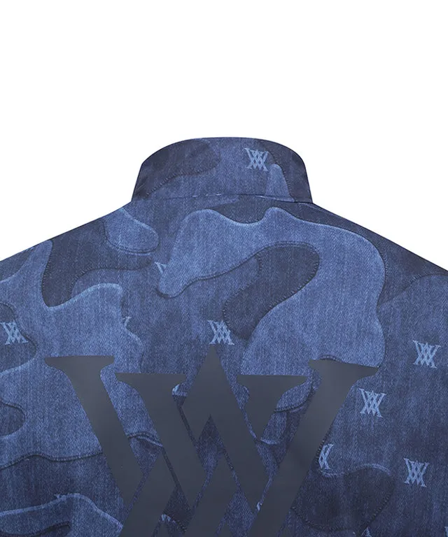 ANEW Golf: Men Camo Cool High Neck Short T-Shirt - Navy