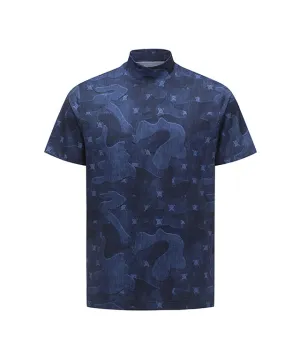 ANEW Golf: Men Camo Cool High Neck Short T-Shirt - Navy