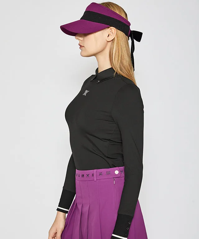 ANEW Golf: Woman Back Zip Point Long T-Shirt - Black