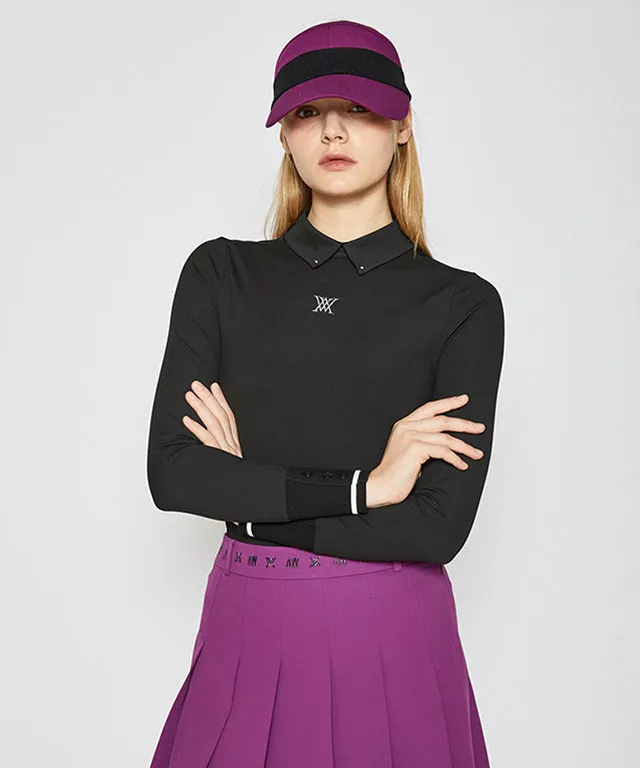 ANEW Golf: Woman Back Zip Point Long T-Shirt - Black