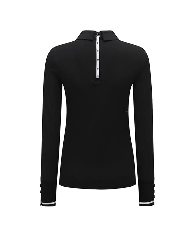 ANEW Golf: Woman Back Zip Point Long T-Shirt - Black