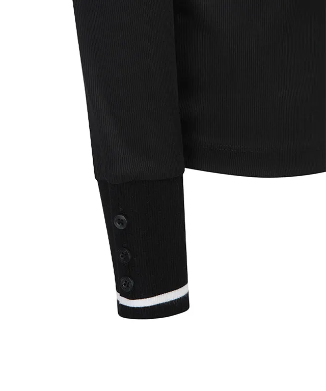 ANEW Golf: Woman Back Zip Point Long T-Shirt - Black