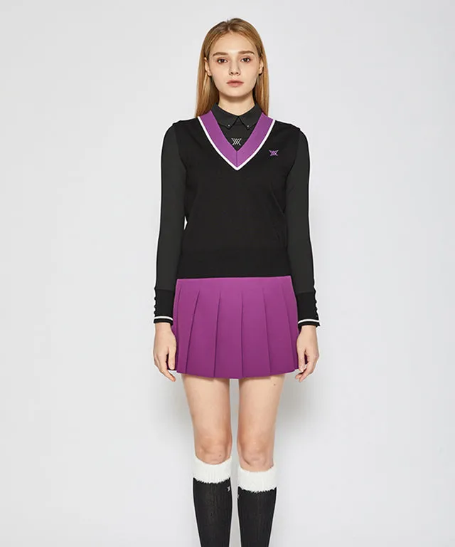 ANEW Golf: Woman Back Zip Point Long T-Shirt - Black