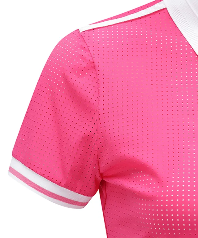 ANEW Golf: Women All Ventilation Collar Short T-Shirt - Hot Pink