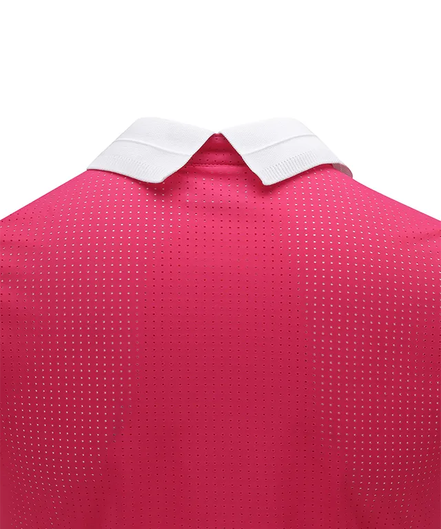 ANEW Golf: Women All Ventilation Collar Short T-Shirt - Hot Pink