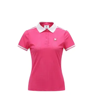 ANEW Golf: Women All Ventilation Collar Short T-Shirt - Hot Pink