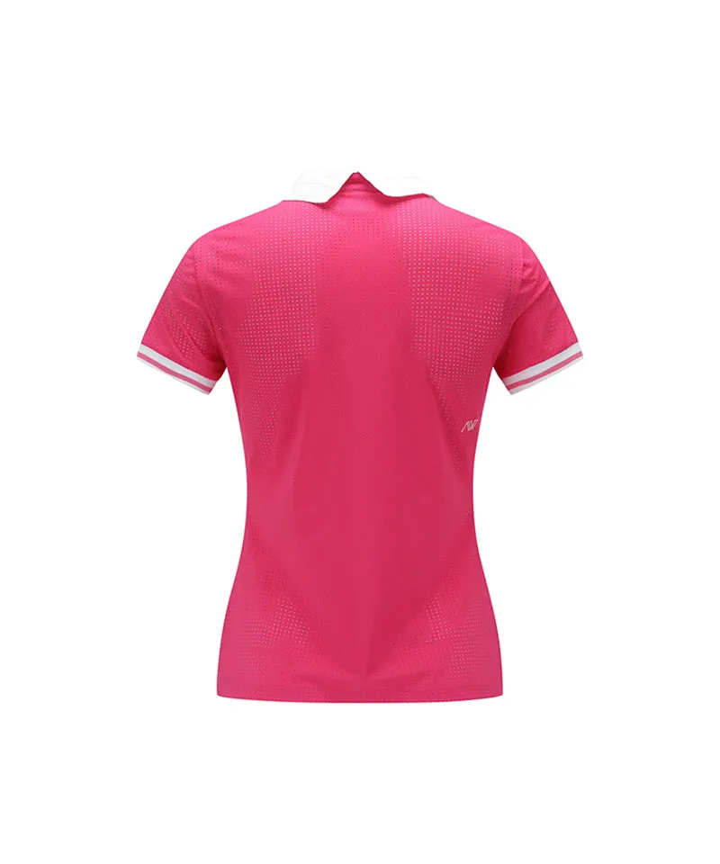 ANEW Golf: Women All Ventilation Collar Short T-Shirt - Hot Pink
