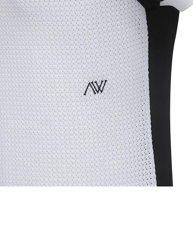 ANEW Golf: Women Back Knit Block Short T-Shirt - Black