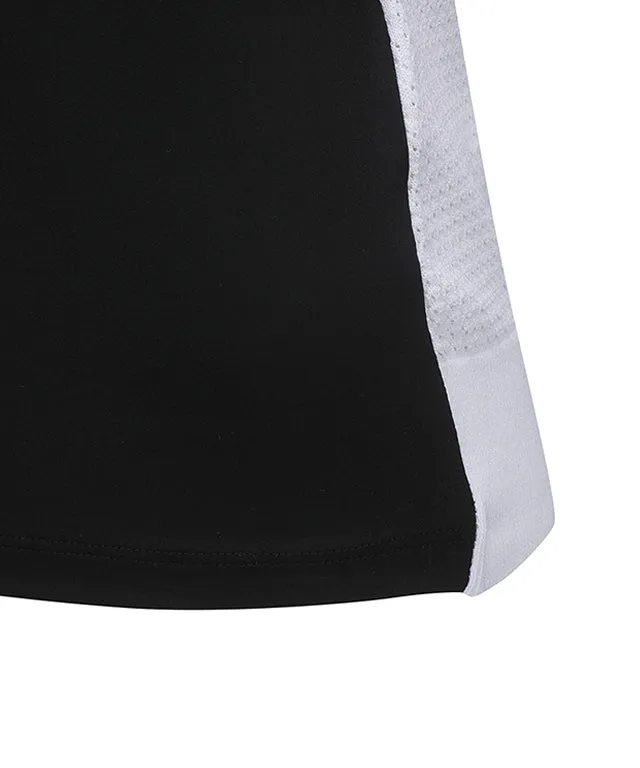 ANEW Golf: Women Back Knit Block Short T-Shirt - Black