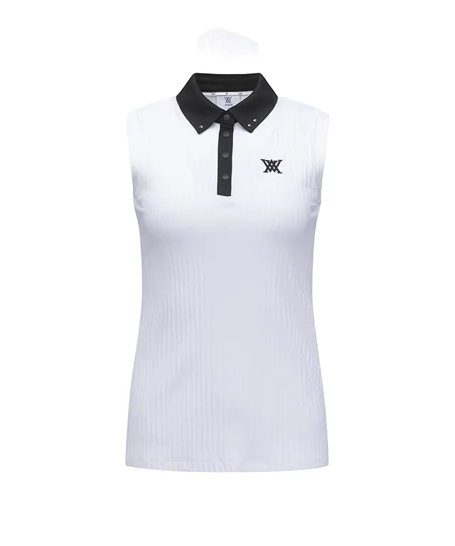 ANEW Golf: Women Color Block Corduroy Sleeveless - White