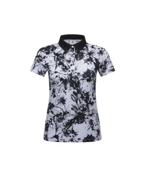 ANEW Golf: Women Flower Pattern Short T-Shirt - White