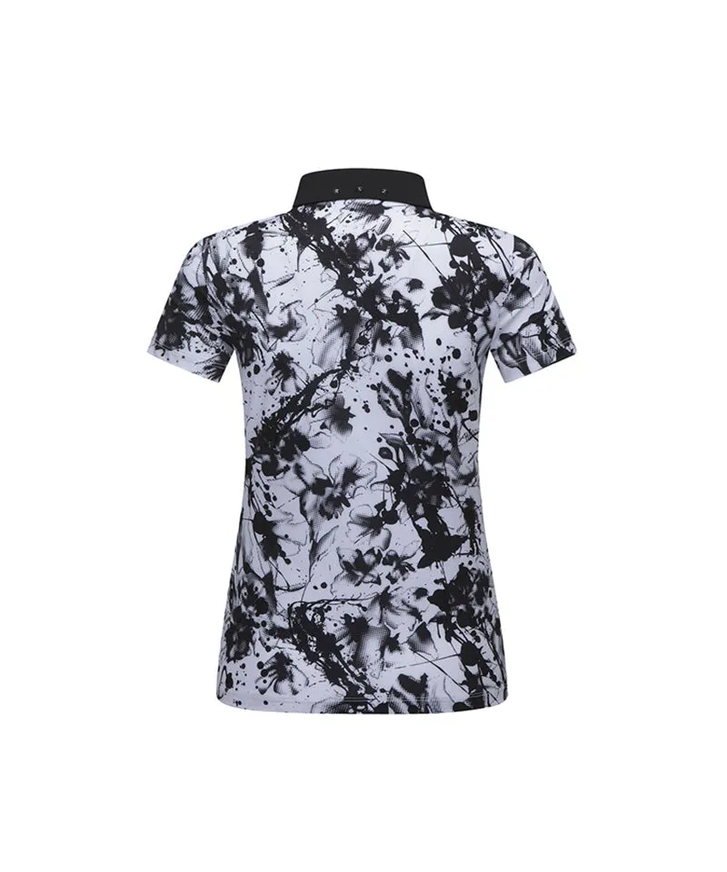ANEW Golf: Women Flower Pattern Short T-Shirt - White