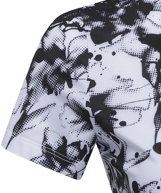 ANEW Golf: Women Flower Pattern Short T-Shirt - White