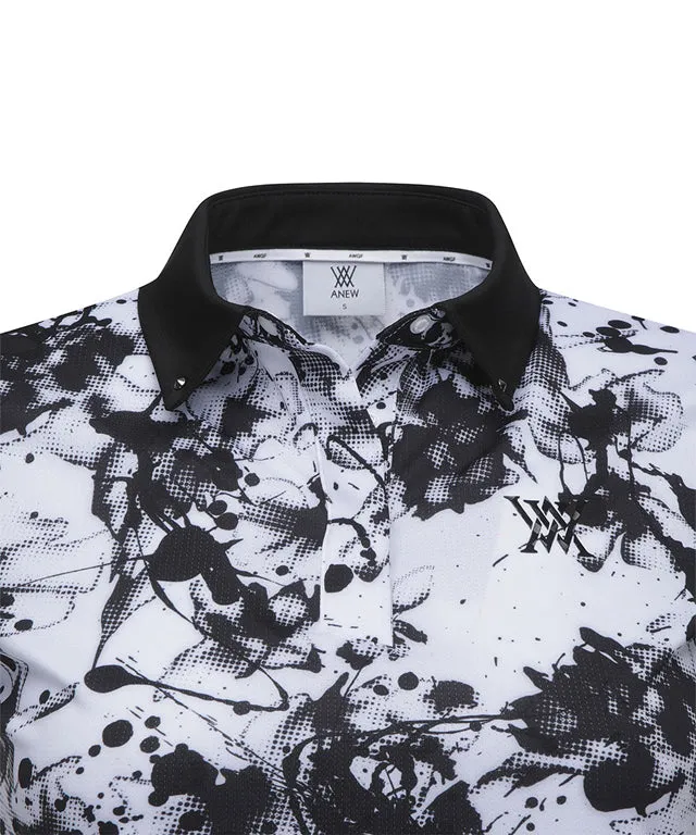 ANEW Golf: Women Flower Pattern Short T-Shirt - White