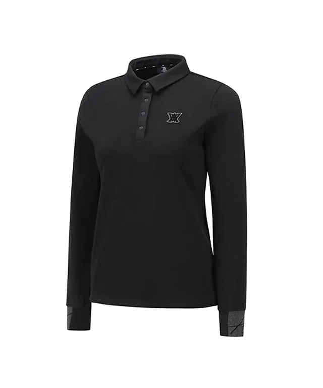 ANEW Golf: Women Nap Collar Long T-shirt - Black