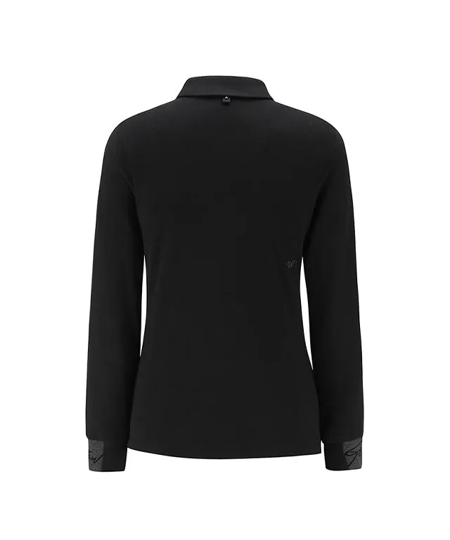 ANEW Golf: Women Nap Collar Long T-shirt - Black