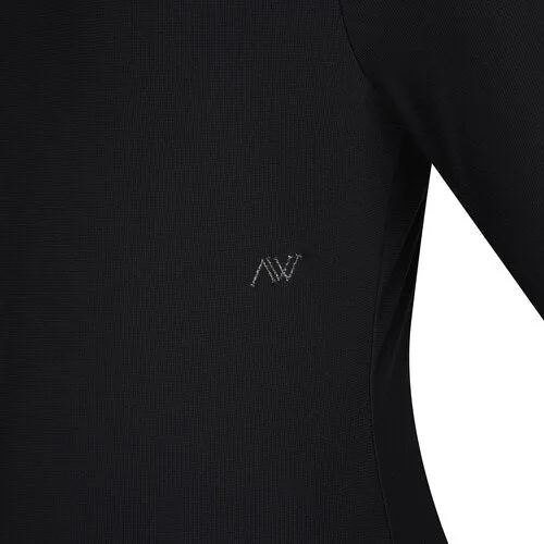 ANEW Golf Women Woven Mixed Collar L/TS - Black