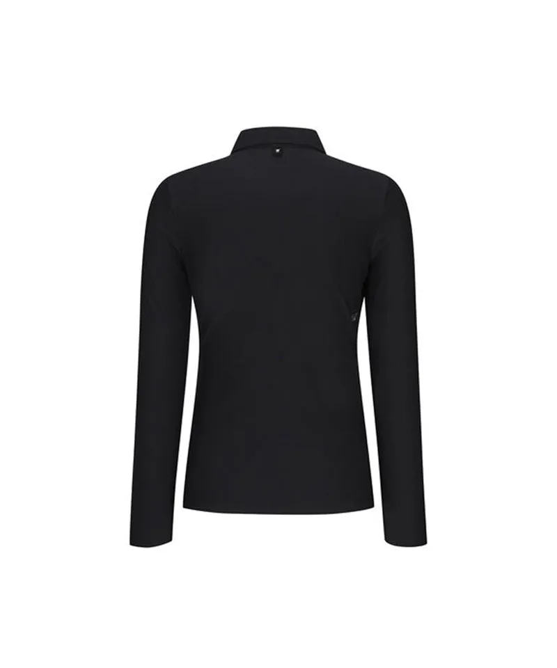 ANEW Golf Women Woven Mixed Collar L/TS - Black